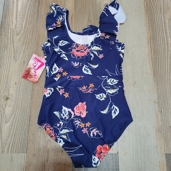 Kanu Surf Girls Gianna Beach Sport Ruffle One Piece Swimsuit - Picture 2 of 3